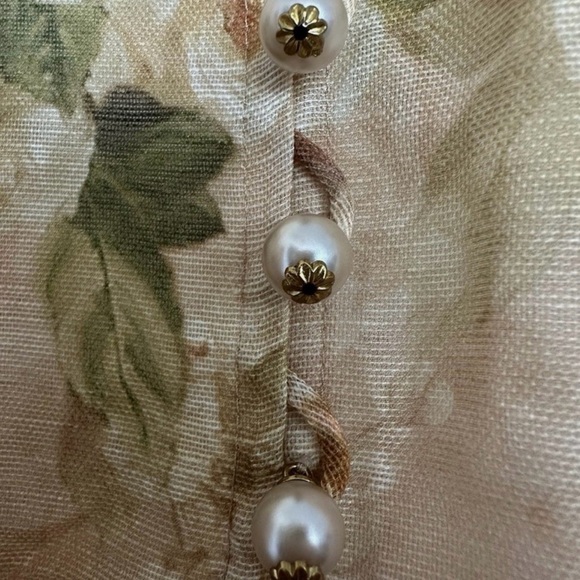 Zimmermann Dancer Floral Beige and Pink Blouse & Midi Skirt Set - Picture 11 of 12